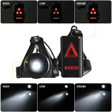 Running Lights LED Night Outdoor Camping Flashlight Warning Light USB Charge Chest Lamp Bicycle Cycling Safety Survival Tool 2024 - buy cheap