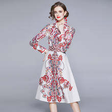 Женское платье-рубашка с винтажным принтом, весна-осень 2024 - купить недорого