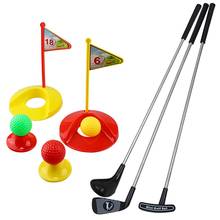 Creastgolf portátil crianças conjunto de clube de golfe brinquedo bandeira esteira golfe prática bola esportes jogo golfe 2024 - compre barato