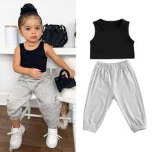 2-7Years Summer Children Girls Casual Clothes Outfits Kids Girls Sleeveless Vest Tops+Long Pants Casual Tracksuits Sets 2024 - buy cheap