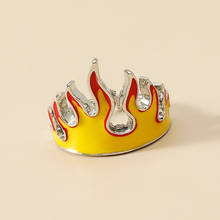 Anillo Punk Hip Hop con diseño de llama de fuego para hombre y mujer, sortija de apertura de motocicleta, accesorios de moda, joyería para fiesta, regalo para niño 2024 - compra barato