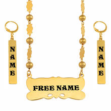 Anniyo Customize Name Necklace Earrings Sets Marshall Hawaiian Sets Personalise Letters Jewelry Micronesia Chuuk #059821 2024 - buy cheap