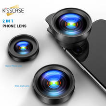 KISSCASE-lente Macro de gran angular para teléfono móvil, kit de cámara Universal 2 en 1, con Clip de 0,45x, para iPhone, Samsung s10 2024 - compra barato