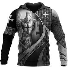 Tessffel cavaleiros templar jesus god guard, pullover casual de outono com zíper e capuz b11 para homens e mulheres 2024 - compre barato