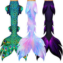 Girl Mermaid Tail Swimsuit Without Monofin Adult Swimming Bikini Set Cosplay Customized Children Swimming Mermaid Tail 2024 - buy cheap