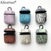 Alirattan Snake Skin Bluetooth Wireless Earphone Case Air Pods Pouch Protective Cover Accessories Air Pods Charging Box ins 2024 - buy cheap