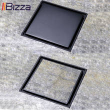 Vidric Free Shipping 100% Brass Black Shower Drain Bathroom Floor Drain Tile Insert Square Anti-odor Floor Waste Grates 10X10 2024 - buy cheap