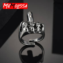 Punk Fist Middle Finger Rings For Men Hip-hop Despise Playing Male Ring Rock Rap Biker Jewelry Adjustable High Quality 2024 - buy cheap