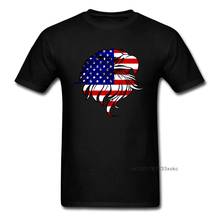 Мужская футболка, черные топы, футболка, футболки с американским орлом патриотом, одежда для Дня независимости, круглый вырез, 100% хлопок, короткий рукав, лето 2024 - купить недорого