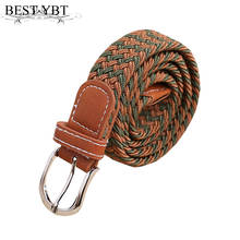 Best YBT Unisex Canvas Belt Alloy Pin Buckle Belt Children Fashion Casual Elasticity Girls And Boys Fine Gigh Quality Belt 2024 - buy cheap