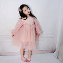 DFXD Fashion Toddler New 2020 Spring Bronzing Yarn Princess Dress Long Sleeve Children Wedding Party Costume 2-8Yrs Kids Dresses 2024 - buy cheap