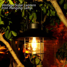 Retro Solar Lantern Outdoor Solar Hanging Lanterns Vintage Solar Garden Light with Warm LED Bulbs for Garden Yard Patio Pathway 2024 - buy cheap