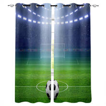 Football Green Stadium Lights Soccer Curtains For Living Room Bedroom Window Treatment Blinds Drapes Modern Kitchen Curtains 2024 - buy cheap