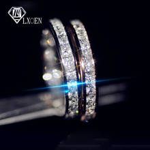 LXOEN-anillo de compromiso con cristales para mujer, sortija de compromiso con cristales cuadrados, Circonia cúbica, zirconia, circonita, zirconita, zirconita, boda, Color plateado 2024 - compra barato