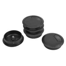 Черные круглые пластиковые крышки для отверстий в кабелях диаметром 70 мм, 5 шт., для компьютерного стола 2024 - купить недорого