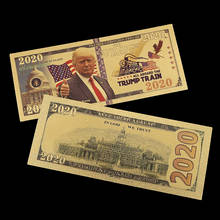 Памятные реалистичные банкноты с покрытием из золота 24 к с изображением Трампа 2024 - купить недорого