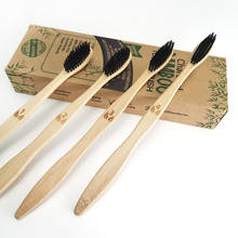 1Set/4 PCS  Bamboo Toothbrush  All Natural Bio Degradable Bamboo Toothbrush Oral Care Charcoal Bristle 2024 - buy cheap