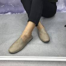 Sapato feminino sem cadarço em couro legítimo, calçado feminino casual ponta redonda preto 2024 - compre barato