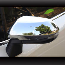 Acessórios de guarnição abs cromo/fibra de carbono/preto 2 peças para toyota corolla e210 2019 2020 tampa do espelho retrovisor da porta lateral 2024 - compre barato