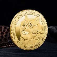 Monedas de colección de año de perro con patrón de perro lindo, monedas conmemorativas de Dogecoin chapadas en oro y plata 2024 - compra barato