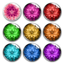 Cabujón redondo de cristal con flores, decoración de Arte de flor de la vida, accesorios de joyería 2024 - compra barato