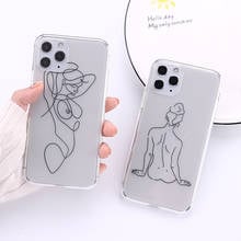 Sexy Abstract Art Lines Transparent Phone Case For iPhone 12 13 Mini 11 Pro  XR XS Max 8 7 Plus Soft Clear Cover Fundas 2024 - buy cheap