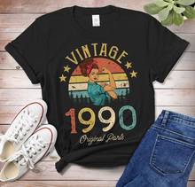 Vintage 1990 T-Shirt Made in 31th birthday Gift  Classic Women Tshirt Funny Graphic Cotton Women Short Sleeve cotton O Neck top 2024 - buy cheap