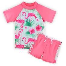 BAOHULU Girls Swimsuit Two Pieces Top Pants UV UPF 50+ Swimwear Short Sleeve Surfing Suit Kids Water Sport Bathing Suit 2024 - buy cheap