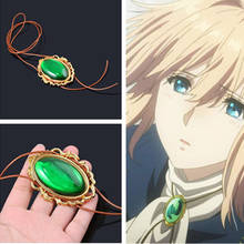 Anime Violet Evergarden Necklace Cosplay Costumes Accessories Green Gem Badge Necklace Amulet 2024 - buy cheap