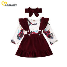 0-24M Newborn Infant Baby Girls Flower Clothes Set Long Sleeve Floral Romper Corduroy Skirts Outfits Autumn Costumes 2024 - buy cheap