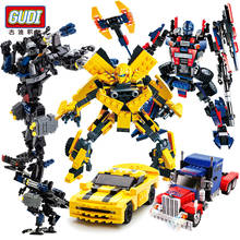 2 in 1 Transformation Robot dinosaur wars model Building Blocks Mecha Truck Creative Gudi Bricks car vehicle Jurassic kids toys 2024 - buy cheap