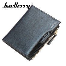 Baellerry Wallet Men Casual Solid Wallet PU Leather Clip Porta Hand Bag Card Holder Zipper Coin Pocket Note Compartment Wallet 2024 - buy cheap