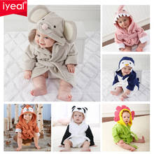 IYEAL Kids Baby Robe Cartoon Hoodies Toddler Girl Boys Sleepwear Bath Towels Kids Soft Bathrobe Pajamas Children's Clothing 1-6Y 2024 - buy cheap