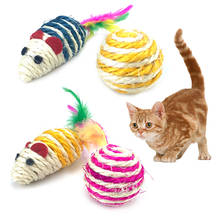 Домашнее животное сизаль плетение игрушка для кошек, мышь кошка тизер сизаль колокол звуковая игрушка для кошки в виде шара интерактивная игра котенок жевательные игрушки для кошки мяч костюм 2022 - купить недорого