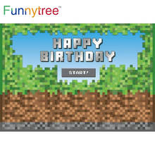 Funnytree мой мир игра День рождения вечевечерние НКА фон пиксель дети на заказ события фон фотосессия обои Фотостудия 2024 - купить недорого