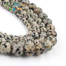 Wholesale  Dalmation Stone Round Loose Beads For Jewelry Making DIY Bracelet  Natural  Jaspers  Handmade Accessories 2-12mm 15'' 2024 - buy cheap