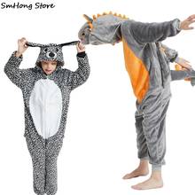 Flannel Winter Kigurumi Unicorn Pajamas Children's Sleepwear Baby Homewear Animal Cartoon Unicornio Pijamas Dinosaur Pajama 2024 - buy cheap