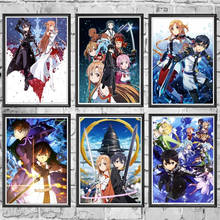Canvas Pictures Home Painting Decoration Wall Art Sword Art Online Printed Nordic Japanese Anime Poster Modular For Living Room 2024 - buy cheap