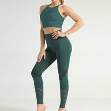 2 Pcs Women Yoga Set Sports Suits Women Fitness Clothing Sportswear Athletic Gym Leggings Padded Push-up Strappy Sports Bra 2024 - buy cheap
