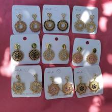 2020 New Statement Full Rhinestone Circle Cute Heart Drop Dangle Pendientes Earrings For Women Wholesale 2024 - buy cheap