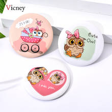 Vicney 1Pc Multi Styles Round Makeup Mirror Cartoon Pattern Portable Compact Pocket Women Girl Cosmetic Small Compact Mirrors 2024 - buy cheap