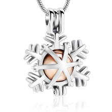 Christmas Keepsake Present  - Snowflake Memorial  remembrance jewelry For Women Men Stainless Steel Cremation Urn Necklace 2024 - buy cheap