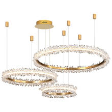 Modern crystal chandelier lighting for living room gold ring combination led chandeliers home decoration lustre cristal lamps 2024 - buy cheap