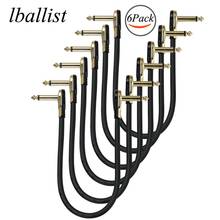 lballist Gold Plated 30cm 90 degree 6.5mm to 6.5mm Male to Male OFC Audio Cable For Effector Electric Guitar Mixer 6Pack 2024 - buy cheap