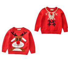 FOCUSNORM 2021 Christmas Baby Girls Boys Warm Sweater Tops Cartoon Print Long Sleeve Pullover Knit Tops Outfit 1-7Y 2024 - buy cheap