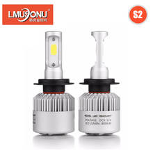 S2 H4 H7 H1 COB Car LED Headlight Bulbs H11 H13 9005 9006 H3 9004 9007 9012 72W 8000LM Car LED Light 6500K 2024 - buy cheap
