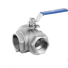 1/4” DN8 3 Way BSPT SS304 Type T Female Mountin Pad Ball Valve Vinyl Handle WOG 1000 2024 - buy cheap