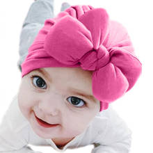 Milk Cotton Hat for Baby Girls Headwrap Big Bow Newborn Warm Hats Kids Girls Boys Bowknot Headwear Turban Beanies Infant Hats 2024 - buy cheap