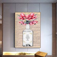 Impresión de póster Vintage, Let The Good Times Be Gin, acuarela, impresión artística Floral, botella, Idea de regalo-Póster Artístico de pared, decoración del hogar 2024 - compra barato