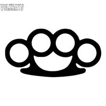 Volkrays Creative Car Sticker Brass Knuckles Accessories Reflective Waterproof Cover Scratches Vinyl Decal Black/Silver,6cm*14cm 2024 - buy cheap